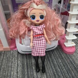 Pink Lol Doll with Curly Hair